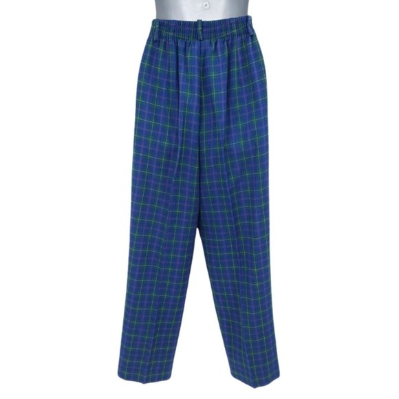 VTG 90s Koret City Blues Quilted Denim Metal Snap Vest Plaid Pants Set Size 8 - Picture 11 of 12